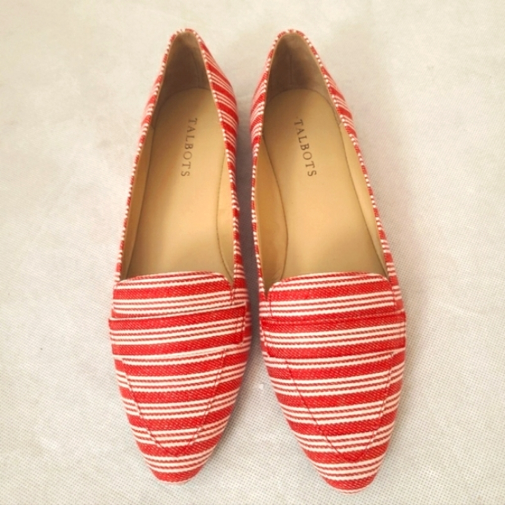 Talbots Shoes Francesca Stipe Driving Moccasins Flats